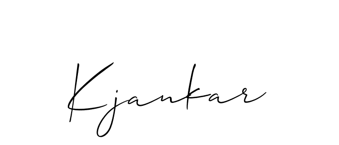 It looks lik you need a new signature style for name Kjankar. Design unique handwritten (Allison_Script) signature with our free signature maker in just a few clicks. Kjankar signature style 2 images and pictures png
