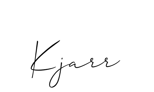 How to make Kjarr name signature. Use Allison_Script style for creating short signs online. This is the latest handwritten sign. Kjarr signature style 2 images and pictures png