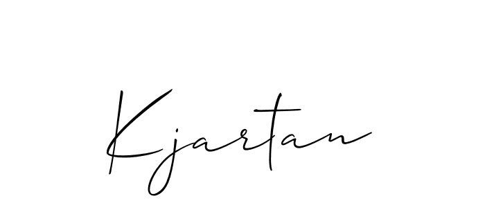 Use a signature maker to create a handwritten signature online. With this signature software, you can design (Allison_Script) your own signature for name Kjartan. Kjartan signature style 2 images and pictures png