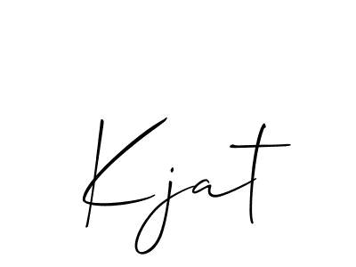 Design your own signature with our free online signature maker. With this signature software, you can create a handwritten (Allison_Script) signature for name Kjat. Kjat signature style 2 images and pictures png