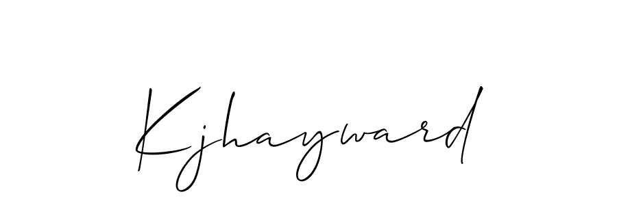 How to make Kjhayward name signature. Use Allison_Script style for creating short signs online. This is the latest handwritten sign. Kjhayward signature style 2 images and pictures png