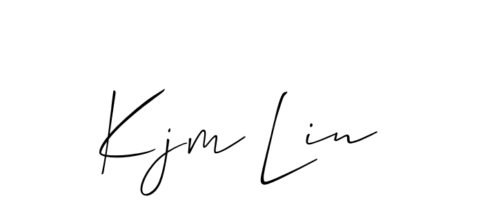 Make a beautiful signature design for name Kjm Lin. With this signature (Allison_Script) style, you can create a handwritten signature for free. Kjm Lin signature style 2 images and pictures png