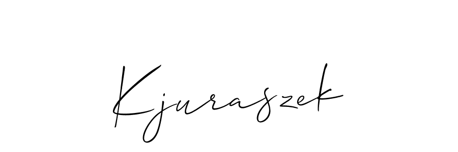 It looks lik you need a new signature style for name Kjuraszek. Design unique handwritten (Allison_Script) signature with our free signature maker in just a few clicks. Kjuraszek signature style 2 images and pictures png