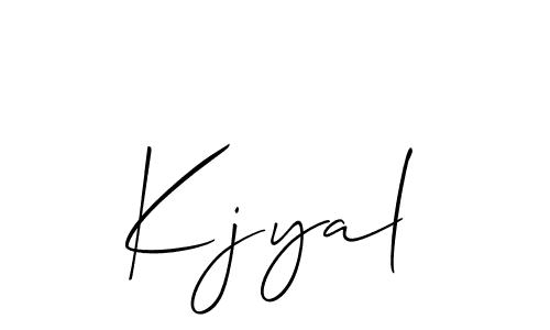 Use a signature maker to create a handwritten signature online. With this signature software, you can design (Allison_Script) your own signature for name Kjyal. Kjyal signature style 2 images and pictures png