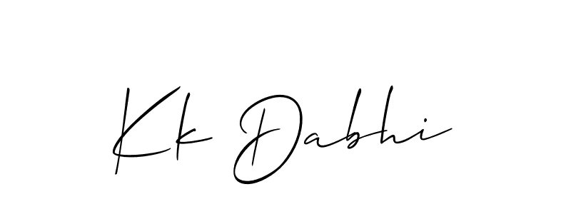 You should practise on your own different ways (Allison_Script) to write your name (Kk Dabhi) in signature. don't let someone else do it for you. Kk Dabhi signature style 2 images and pictures png