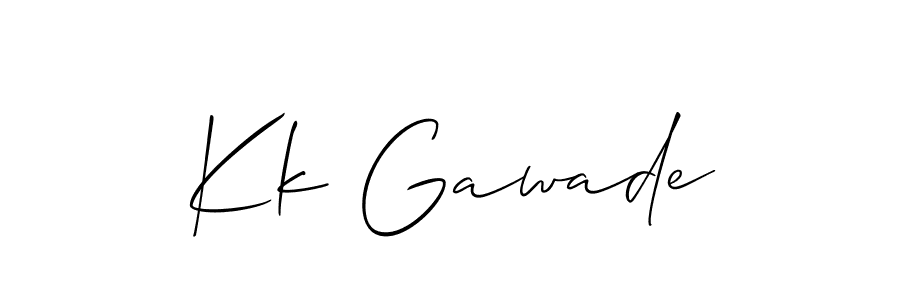 How to make Kk Gawade name signature. Use Allison_Script style for creating short signs online. This is the latest handwritten sign. Kk Gawade signature style 2 images and pictures png