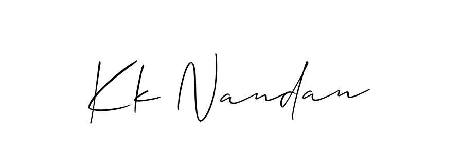 It looks lik you need a new signature style for name Kk Nandan. Design unique handwritten (Allison_Script) signature with our free signature maker in just a few clicks. Kk Nandan signature style 2 images and pictures png