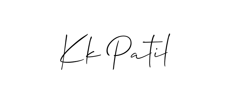 Use a signature maker to create a handwritten signature online. With this signature software, you can design (Allison_Script) your own signature for name Kk Patil. Kk Patil signature style 2 images and pictures png