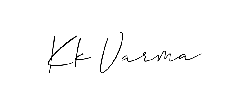 Allison_Script is a professional signature style that is perfect for those who want to add a touch of class to their signature. It is also a great choice for those who want to make their signature more unique. Get Kk Varma name to fancy signature for free. Kk Varma signature style 2 images and pictures png