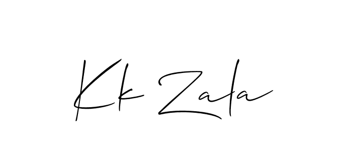 Kk Zala stylish signature style. Best Handwritten Sign (Allison_Script) for my name. Handwritten Signature Collection Ideas for my name Kk Zala. Kk Zala signature style 2 images and pictures png