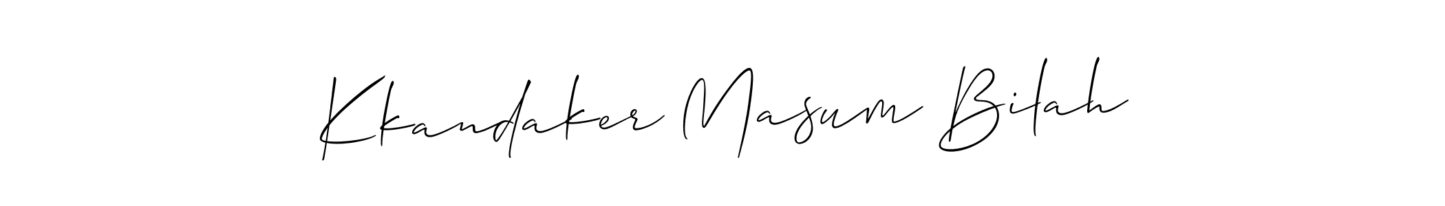 It looks lik you need a new signature style for name Kkandaker Masum Bilah. Design unique handwritten (Allison_Script) signature with our free signature maker in just a few clicks. Kkandaker Masum Bilah signature style 2 images and pictures png