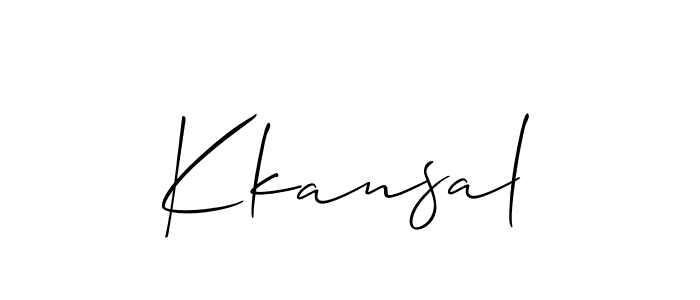 How to make Kkansal name signature. Use Allison_Script style for creating short signs online. This is the latest handwritten sign. Kkansal signature style 2 images and pictures png