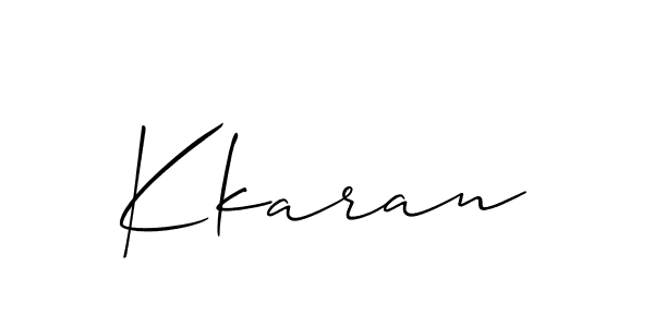 Use a signature maker to create a handwritten signature online. With this signature software, you can design (Allison_Script) your own signature for name Kkaran. Kkaran signature style 2 images and pictures png