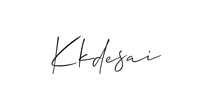 Create a beautiful signature design for name Kkdesai. With this signature (Allison_Script) fonts, you can make a handwritten signature for free. Kkdesai signature style 2 images and pictures png