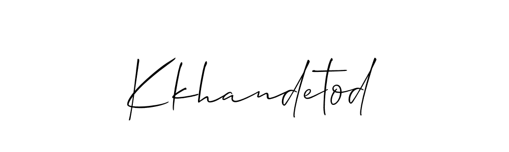 The best way (Allison_Script) to make a short signature is to pick only two or three words in your name. The name Kkhandetod include a total of six letters. For converting this name. Kkhandetod signature style 2 images and pictures png