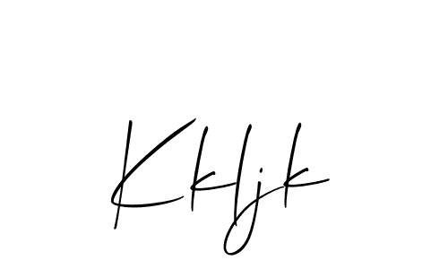 if you are searching for the best signature style for your name Kkljk. so please give up your signature search. here we have designed multiple signature styles  using Allison_Script. Kkljk signature style 2 images and pictures png