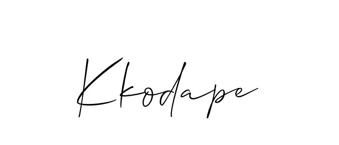 How to Draw Kkodape signature style? Allison_Script is a latest design signature styles for name Kkodape. Kkodape signature style 2 images and pictures png