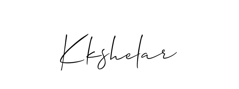 Design your own signature with our free online signature maker. With this signature software, you can create a handwritten (Allison_Script) signature for name Kkshelar. Kkshelar signature style 2 images and pictures png