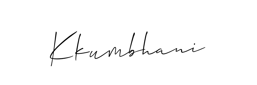 Make a beautiful signature design for name Kkumbhani. With this signature (Allison_Script) style, you can create a handwritten signature for free. Kkumbhani signature style 2 images and pictures png