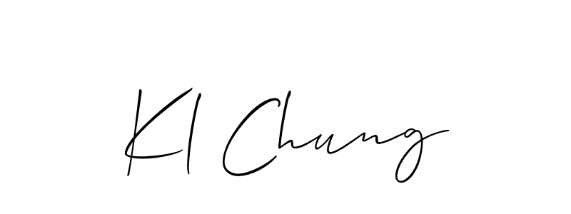 How to make Kl Chung signature? Allison_Script is a professional autograph style. Create handwritten signature for Kl Chung name. Kl Chung signature style 2 images and pictures png