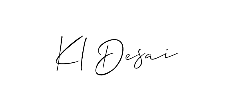 How to make Kl Desai signature? Allison_Script is a professional autograph style. Create handwritten signature for Kl Desai name. Kl Desai signature style 2 images and pictures png