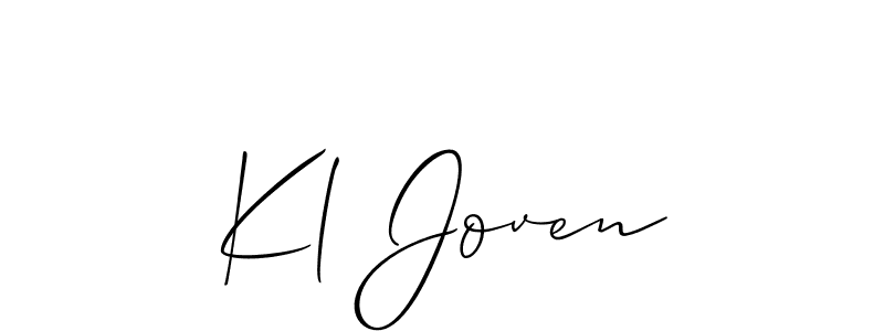 Design your own signature with our free online signature maker. With this signature software, you can create a handwritten (Allison_Script) signature for name Kl Joven. Kl Joven signature style 2 images and pictures png