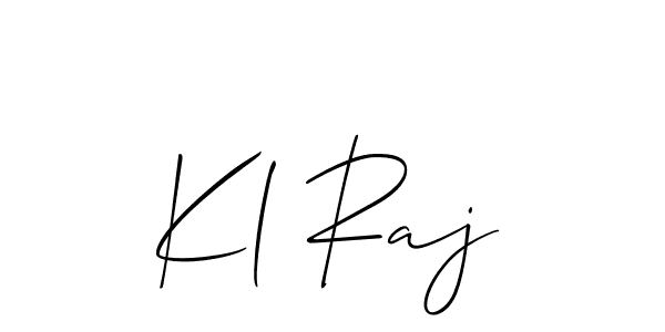 How to make Kl Raj name signature. Use Allison_Script style for creating short signs online. This is the latest handwritten sign. Kl Raj signature style 2 images and pictures png