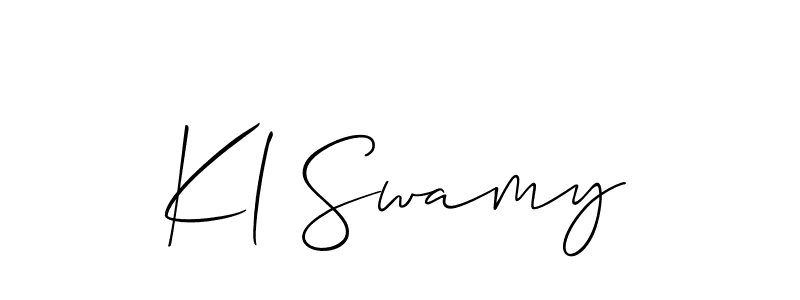 How to make Kl Swamy name signature. Use Allison_Script style for creating short signs online. This is the latest handwritten sign. Kl Swamy signature style 2 images and pictures png