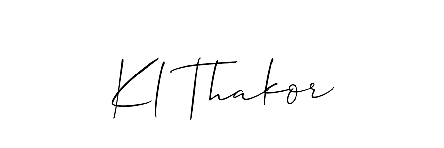 How to make Kl Thakor signature? Allison_Script is a professional autograph style. Create handwritten signature for Kl Thakor name. Kl Thakor signature style 2 images and pictures png