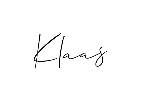 Make a beautiful signature design for name Klaas. With this signature (Allison_Script) style, you can create a handwritten signature for free. Klaas signature style 2 images and pictures png