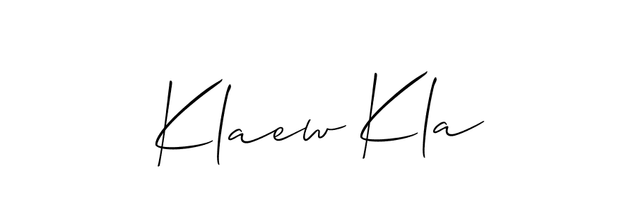 Use a signature maker to create a handwritten signature online. With this signature software, you can design (Allison_Script) your own signature for name Klaew Kla. Klaew Kla signature style 2 images and pictures png