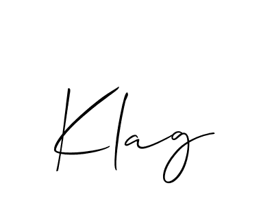 Klag stylish signature style. Best Handwritten Sign (Allison_Script) for my name. Handwritten Signature Collection Ideas for my name Klag. Klag signature style 2 images and pictures png