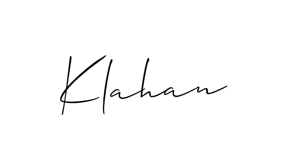 Make a short Klahan signature style. Manage your documents anywhere anytime using Allison_Script. Create and add eSignatures, submit forms, share and send files easily. Klahan signature style 2 images and pictures png