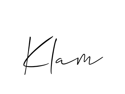 Similarly Allison_Script is the best handwritten signature design. Signature creator online .You can use it as an online autograph creator for name Klam. Klam signature style 2 images and pictures png