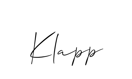 Best and Professional Signature Style for Klapp. Allison_Script Best Signature Style Collection. Klapp signature style 2 images and pictures png