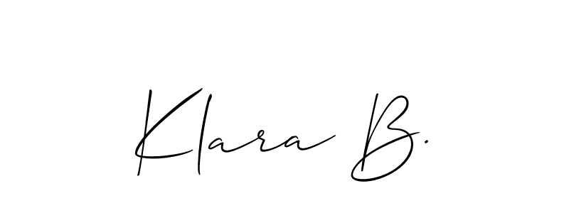 Make a short Klara B. signature style. Manage your documents anywhere anytime using Allison_Script. Create and add eSignatures, submit forms, share and send files easily. Klara B. signature style 2 images and pictures png