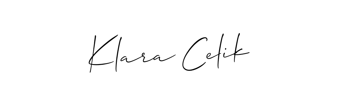 How to make Klara Celik signature? Allison_Script is a professional autograph style. Create handwritten signature for Klara Celik name. Klara Celik signature style 2 images and pictures png