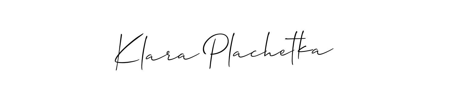 Create a beautiful signature design for name Klara Plachetka. With this signature (Allison_Script) fonts, you can make a handwritten signature for free. Klara Plachetka signature style 2 images and pictures png