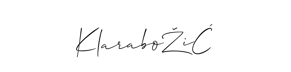 This is the best signature style for the KlaraboŽiĆ name. Also you like these signature font (Allison_Script). Mix name signature. KlaraboŽiĆ signature style 2 images and pictures png