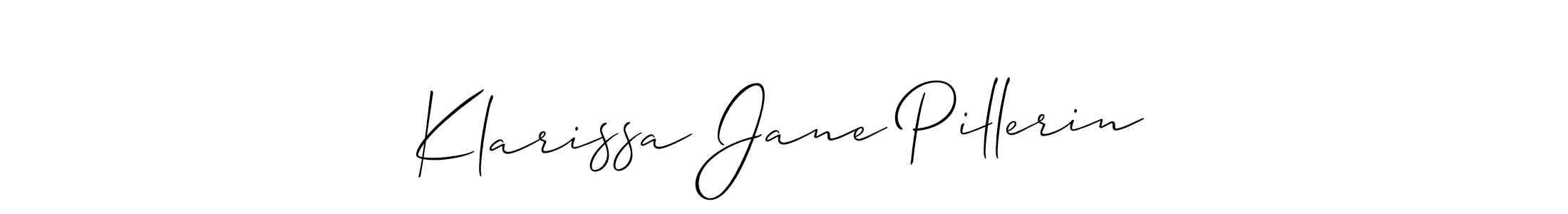 This is the best signature style for the Klarissa Jane Pillerin name. Also you like these signature font (Allison_Script). Mix name signature. Klarissa Jane Pillerin signature style 2 images and pictures png