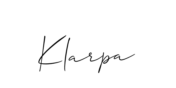 How to make Klarpa signature? Allison_Script is a professional autograph style. Create handwritten signature for Klarpa name. Klarpa signature style 2 images and pictures png