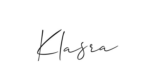 Similarly Allison_Script is the best handwritten signature design. Signature creator online .You can use it as an online autograph creator for name Klasra. Klasra signature style 2 images and pictures png