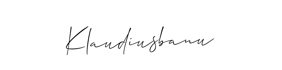 How to make Klaudiusbanu signature? Allison_Script is a professional autograph style. Create handwritten signature for Klaudiusbanu name. Klaudiusbanu signature style 2 images and pictures png