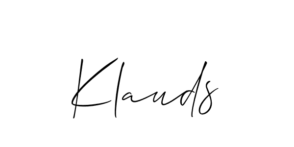 It looks lik you need a new signature style for name Klauds. Design unique handwritten (Allison_Script) signature with our free signature maker in just a few clicks. Klauds signature style 2 images and pictures png