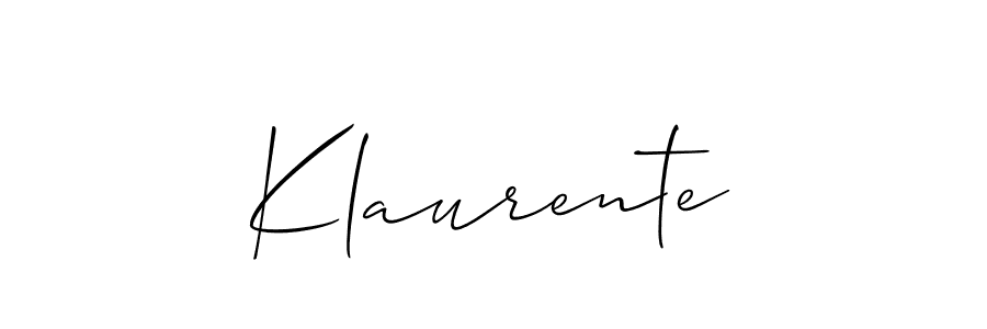 Design your own signature with our free online signature maker. With this signature software, you can create a handwritten (Allison_Script) signature for name Klaurente. Klaurente signature style 2 images and pictures png