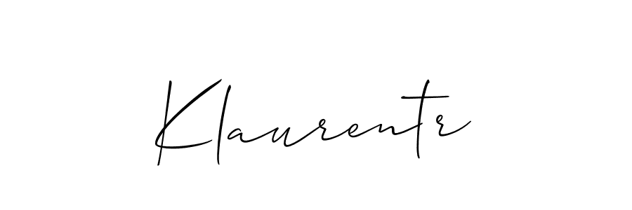 How to make Klaurentr signature? Allison_Script is a professional autograph style. Create handwritten signature for Klaurentr name. Klaurentr signature style 2 images and pictures png