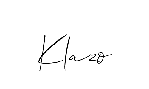 You should practise on your own different ways (Allison_Script) to write your name (Klazo) in signature. don't let someone else do it for you. Klazo signature style 2 images and pictures png