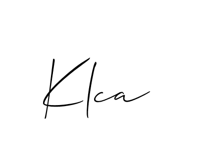 How to Draw Klca signature style? Allison_Script is a latest design signature styles for name Klca. Klca signature style 2 images and pictures png