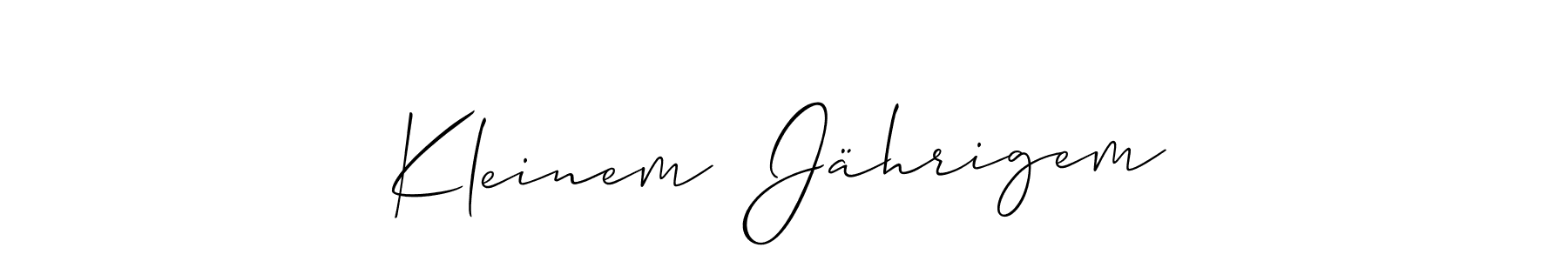 Use a signature maker to create a handwritten signature online. With this signature software, you can design (Allison_Script) your own signature for name Kleinem  Jährigem. Kleinem  Jährigem signature style 2 images and pictures png