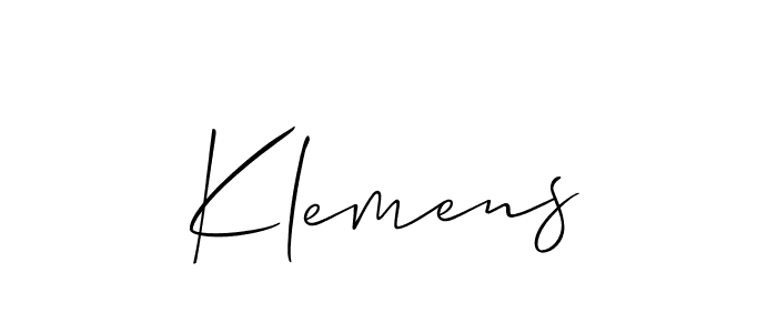 How to make Klemens signature? Allison_Script is a professional autograph style. Create handwritten signature for Klemens name. Klemens signature style 2 images and pictures png